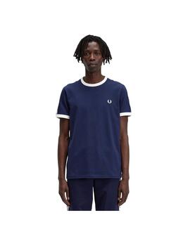 Camiseta Fred Perry Taped Ringer Marino Hombre