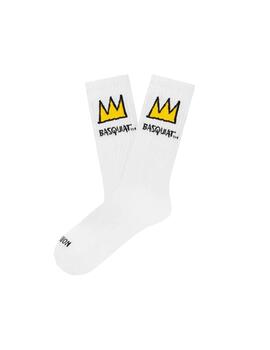 Calcetín Jimmy Lion Athletic Basquiat crown Blanco Unisex