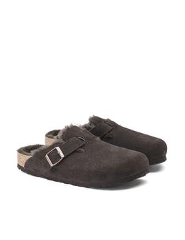 Zueco Birkenstock Boston VL Shearling Marrón Unisex