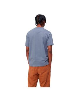 Camiseta Carhartt S/S Diagram Script Azul Hombre