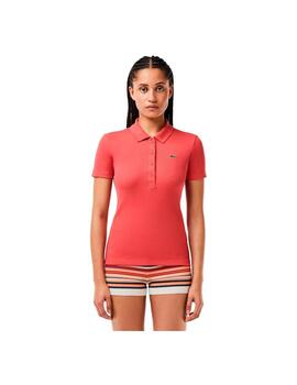 Polo Lacoste Slim Fit Coral Mujer