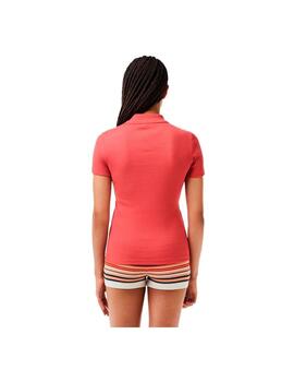 Polo Lacoste Slim Fit Coral Mujer