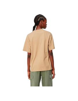 Camiseta Carhartt S/S American Script Marrón Mujer