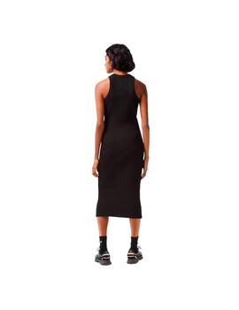 Vestido Lacoste En Algodón Negro Mujer