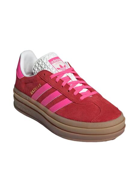 Zapatilla Adidas Gazelle Bold W Rojo Rosa Mujer