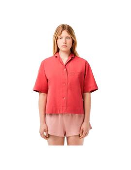 Camisa Lacoste Oversized Coral Mujer