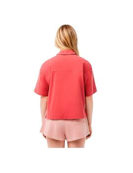 Camisa Lacoste Oversized Coral Mujer