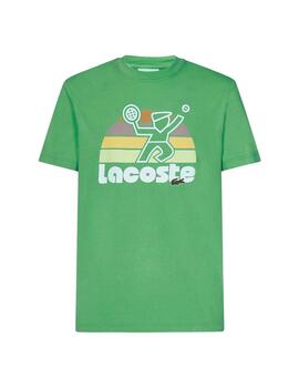 Camiseta Lacoste Estampado de Tenis Verde Hombre