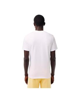 Camiseta Lacoste Estampado de Tenis Blanca Hombre