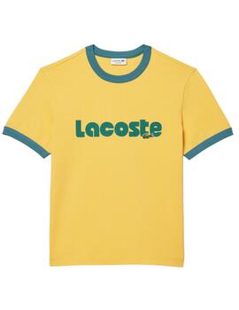 Camiseta Lacoste Estampado Amarilla Hombre