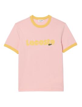 Camiseta Lacoste Estampado Rosa Hombre