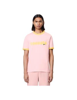 Camiseta Lacoste Estampado Rosa Hombre