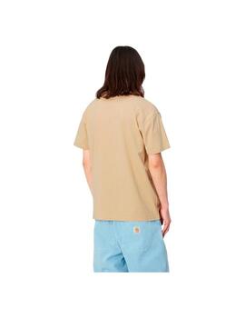 Camiseta Carhartt S/S American Script Beige Hombre