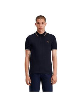 Polo Fred Perry Con Ribete Marino Hombre