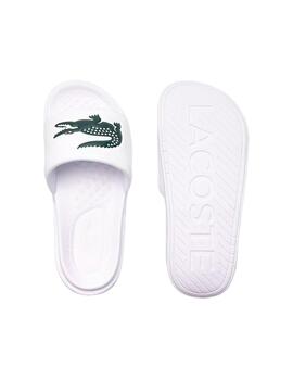 Chancla Lacoste Croco Dualiste Blanca Hombre