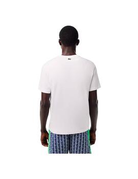 Camiseta Lacoste Estampado Monograma Blanca Hombre