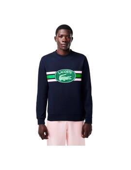 Sudadera Lacoste Estampado Monograma Marino Hombre