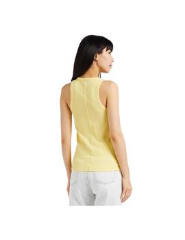 Camiseta Lacoste Slim Fit Amarilla Mujer