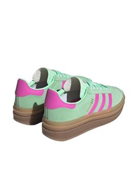 Zapatilla Adidas Gazelle Bold Verde/Rosa Mujer