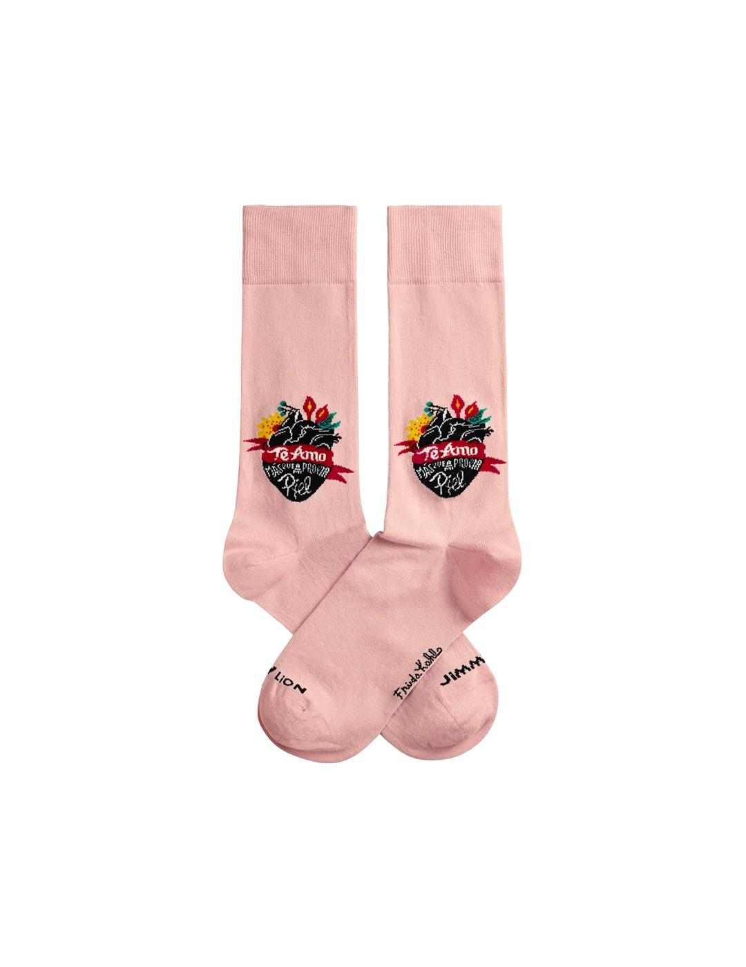 Calcetín Jimmy Lion Frida Te Amo Rosa Unisex