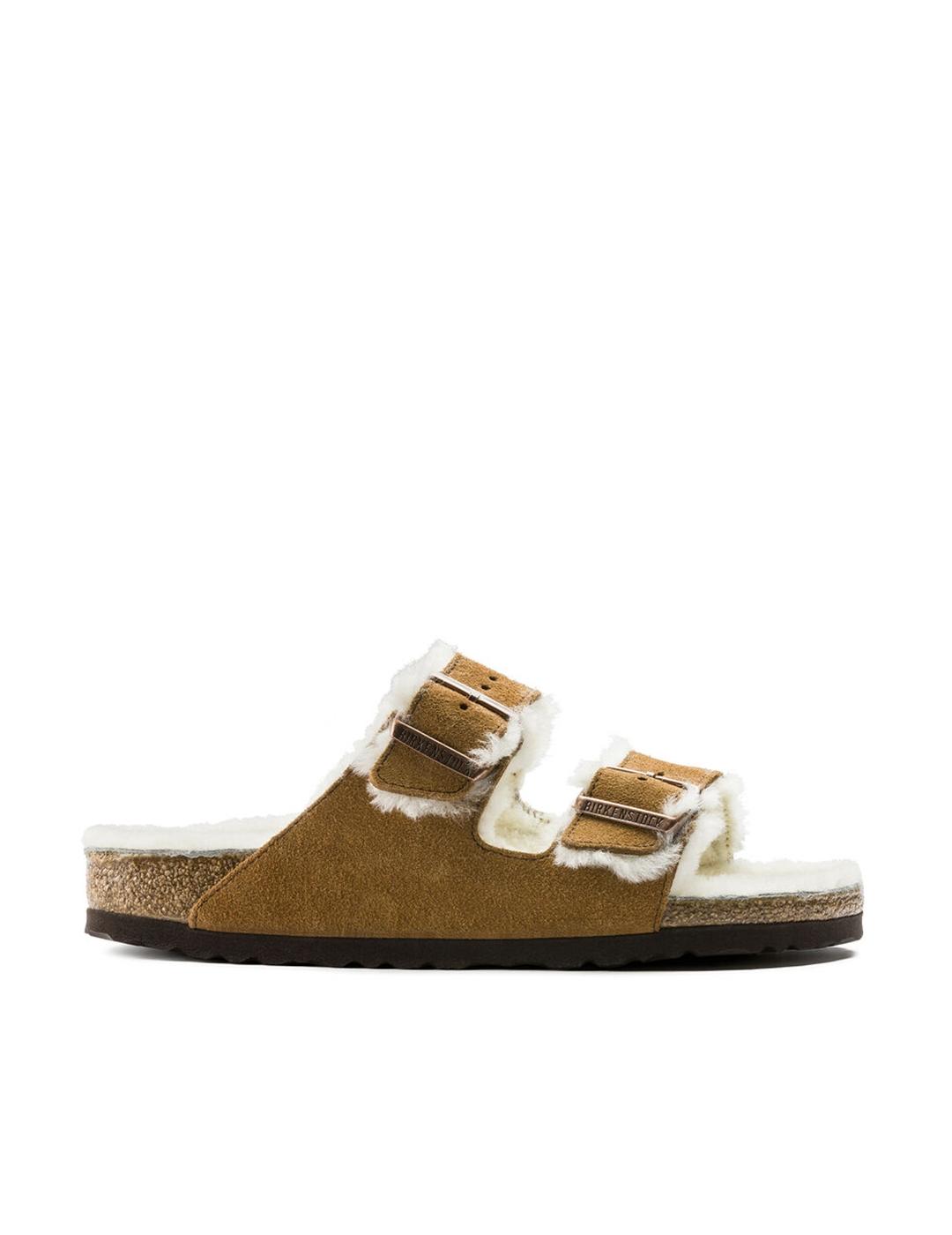 Sandalia Birkenstock Arizona VL Shearling Marrón Mujer