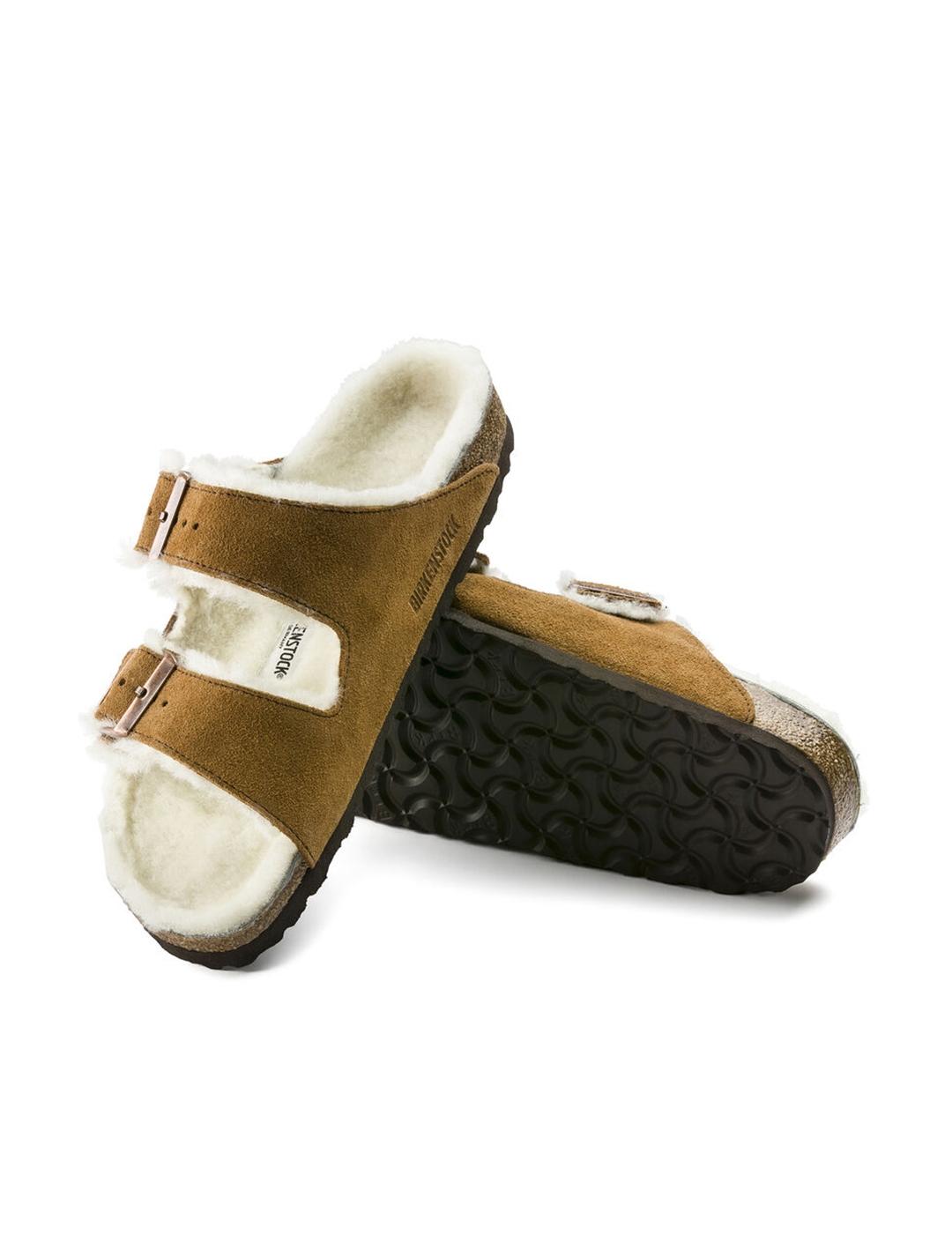 Sandalia Birkenstock Arizona VL Shearling Marrón Mujer