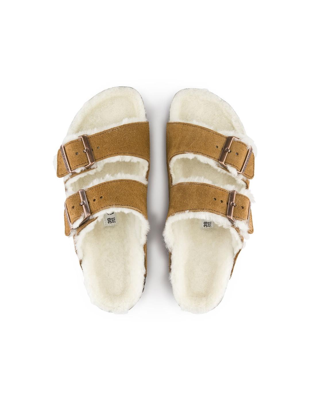 Sandalia Birkenstock Arizona VL Shearling Marrón Mujer