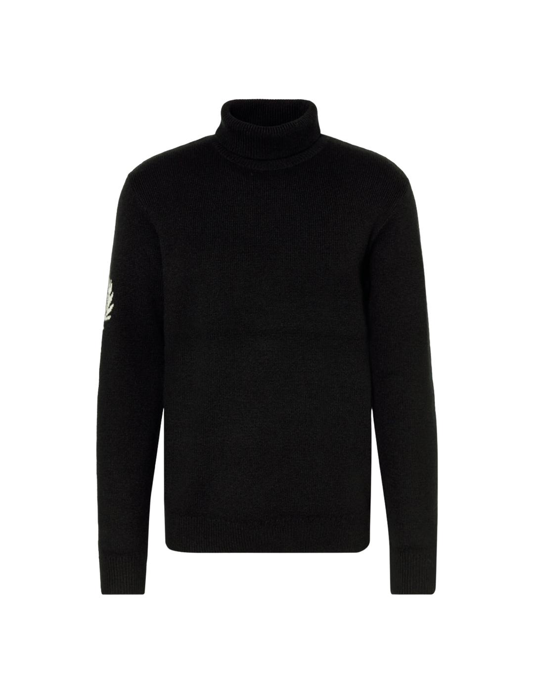 Jersey Fred Perry Jacquard Turtleneck Negro Hombre