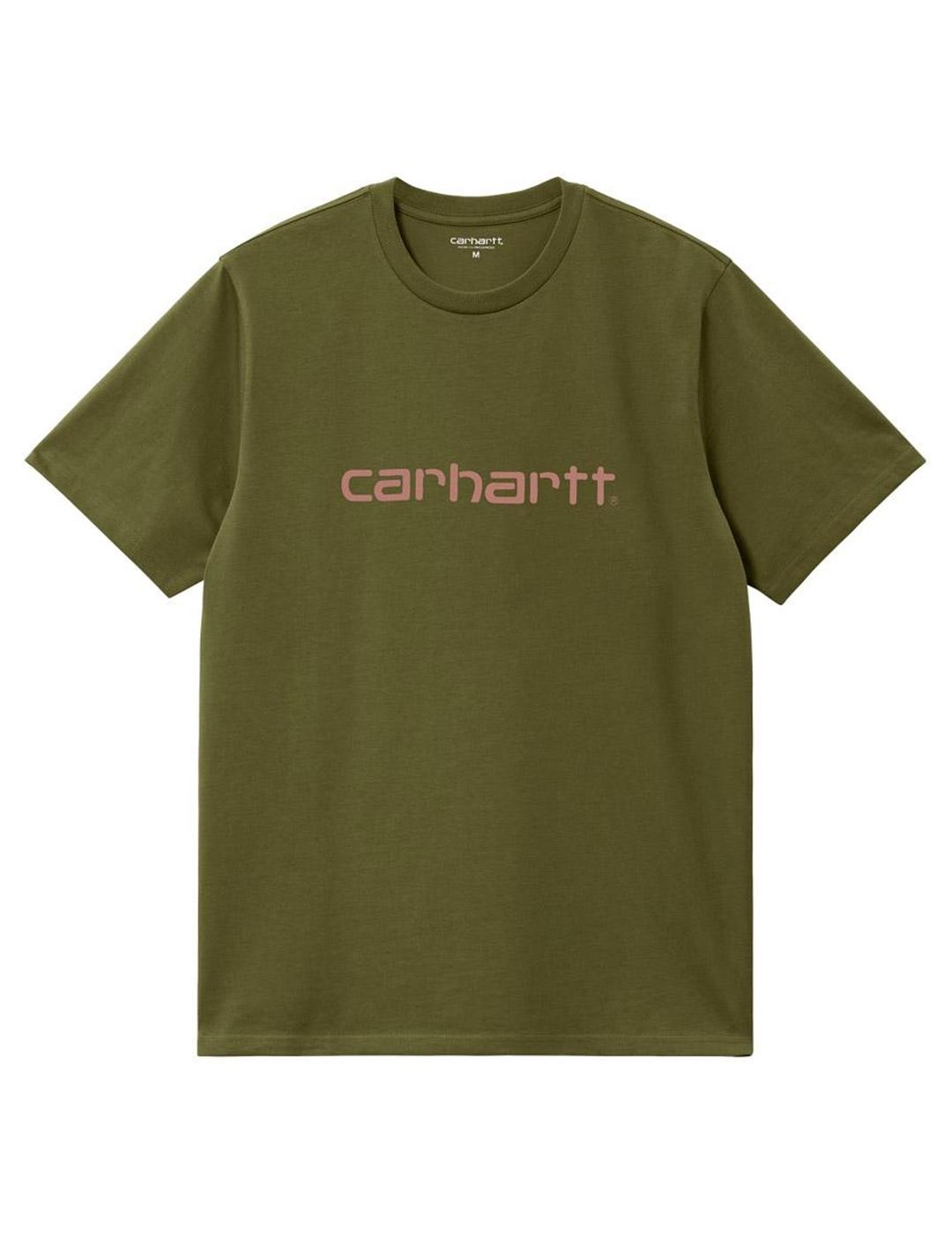 Camiseta Carhartt Wip S/S Script Verde Hombre