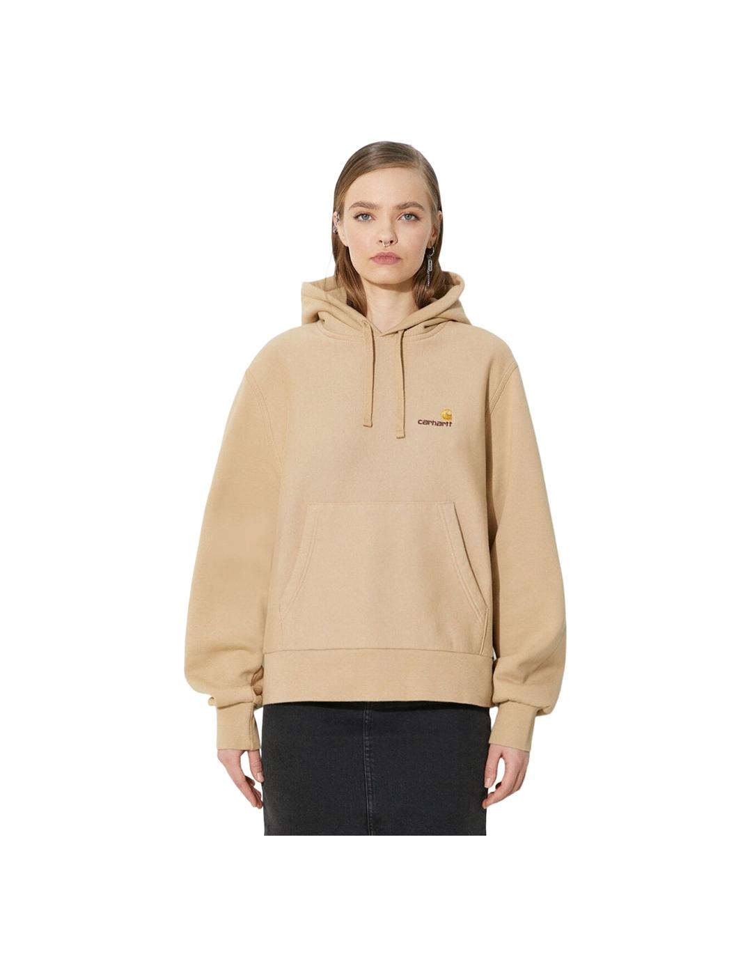 Sudadera Carhartt W HD American Script Beige Mujer