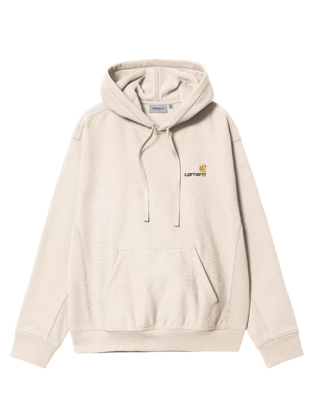 Sudadera Carhartt American Script Beige Hombre
