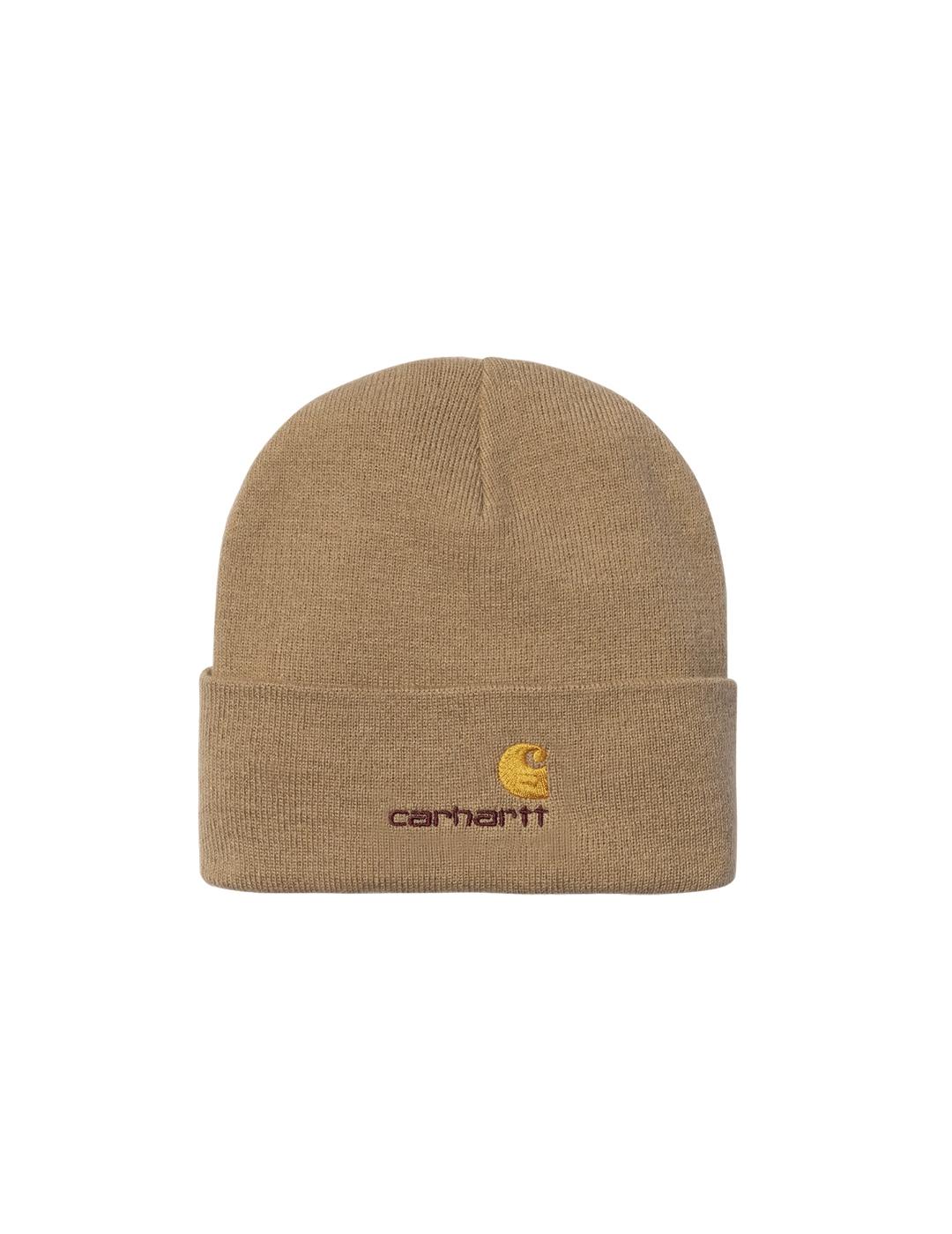 Gorro Carhartt American Script Camel Unisex