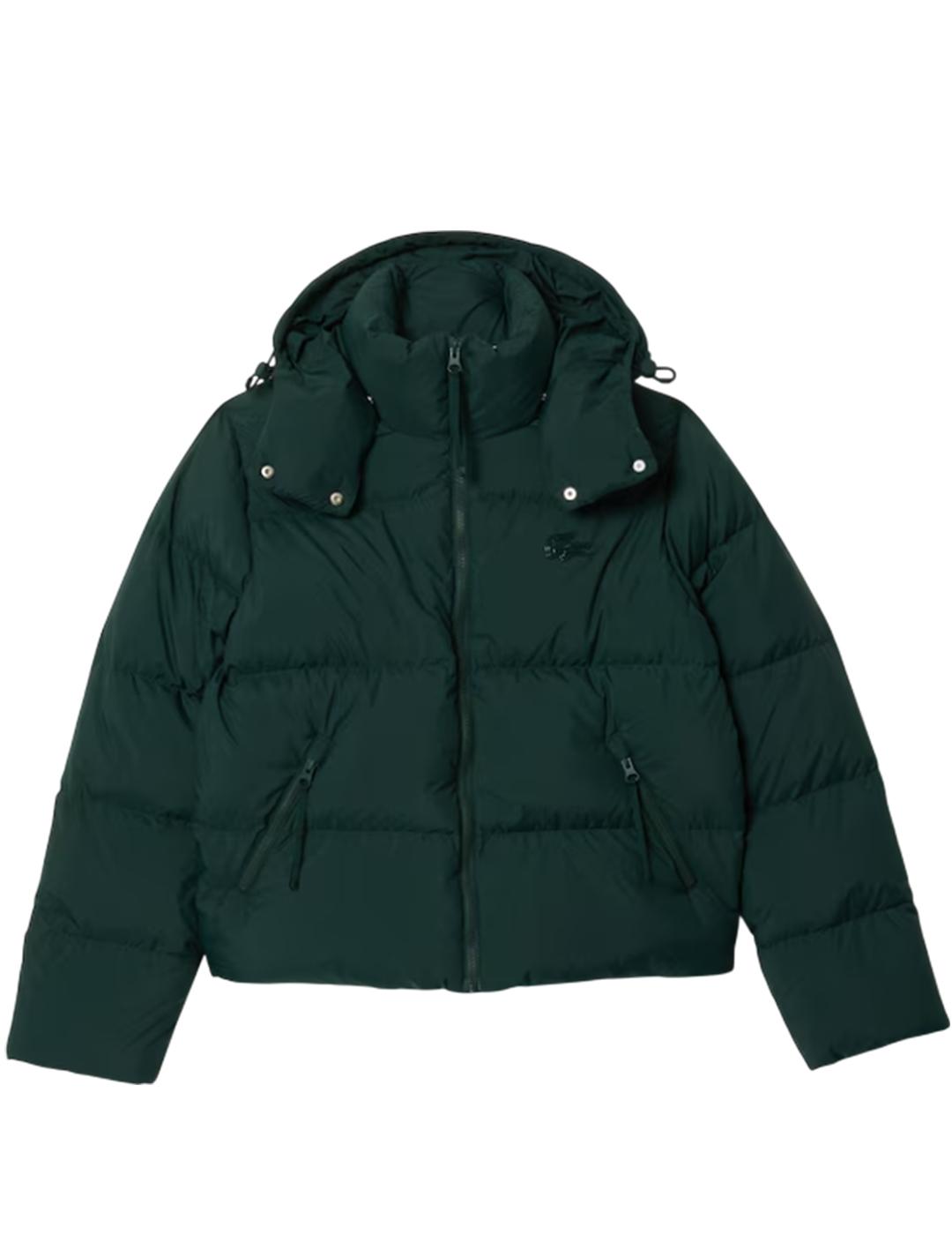 Cazadora Acolchada Lacoste Verde Mujer