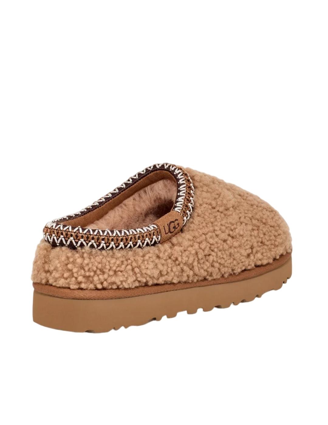 Zueco UGG W Tasman Maxi Curly Camel Mujer