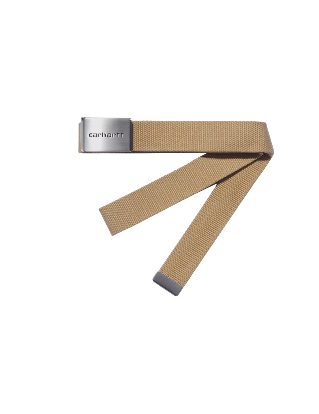 Cinturón Carhartt Clip Belt Chrome Beige Unisex
