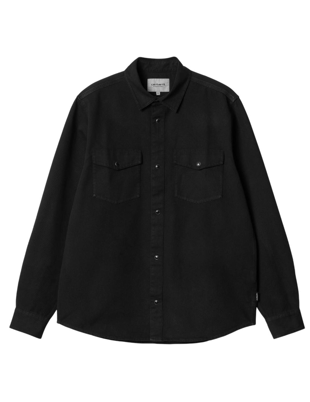 Camisa Carhartt L/S Santa Fe Negra Hombre