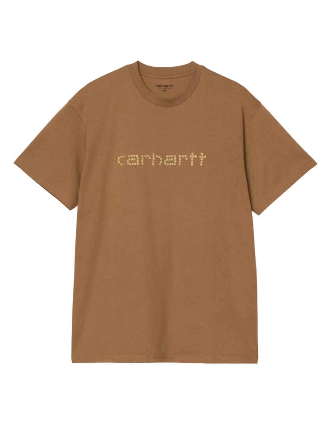 Camiseta Carhartt S/S Rivet Script Marrón Hombre
