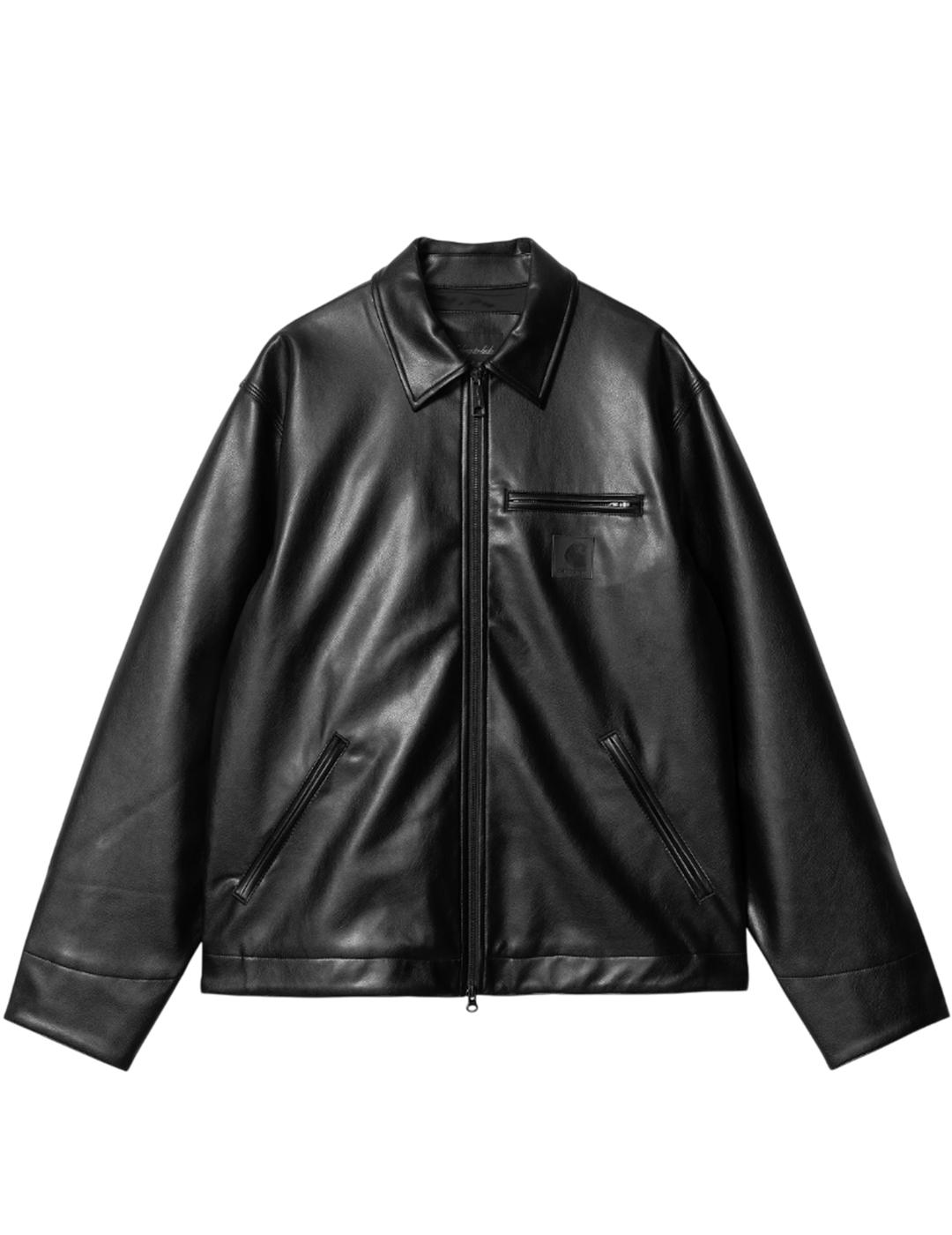 Chaqueta Cuero Detroit Negra Hombre