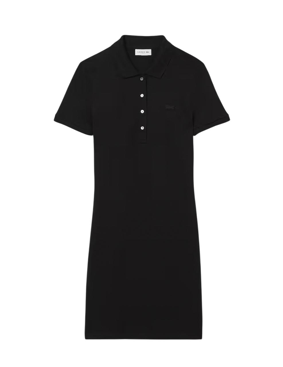 Vestido Lacoste Ajustado Negro Mujer