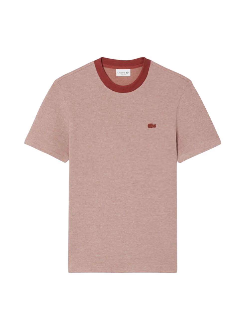 Camiseta Lacoste Regular Contrast Marrón Hombre