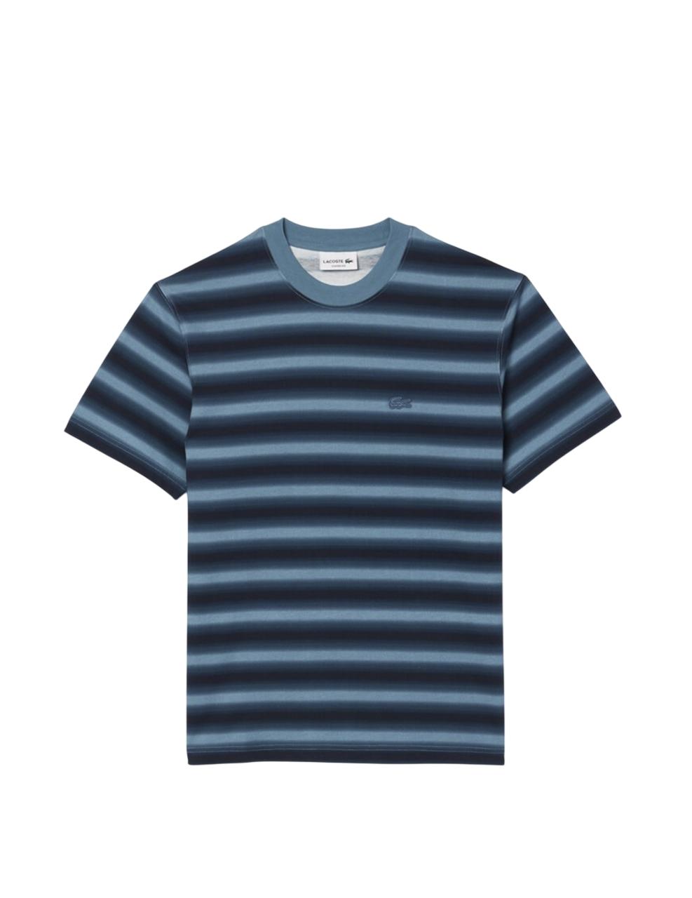 Camiseta Lacoste Rayas Azul Hombre