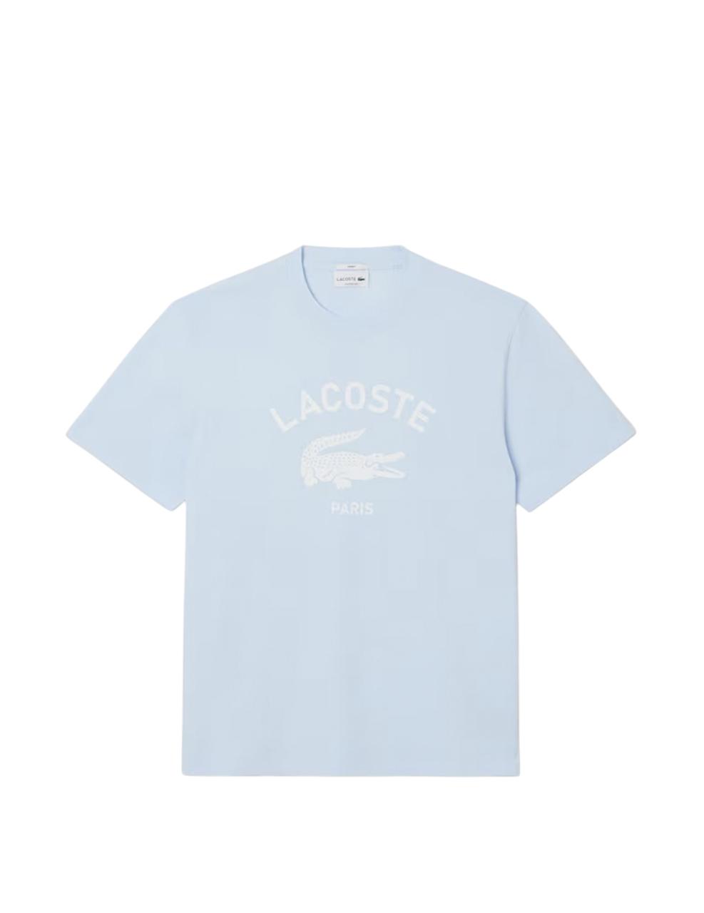 Camiseta Lacoste Classic Fit Signature Azul Unisex