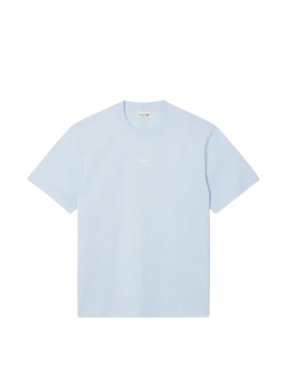 Camiseta Lacoste Classic Fit Signature Azul Unisex