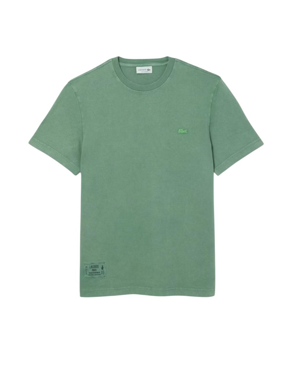 Camiseta Lacoste Washed Effect Verde Hombre
