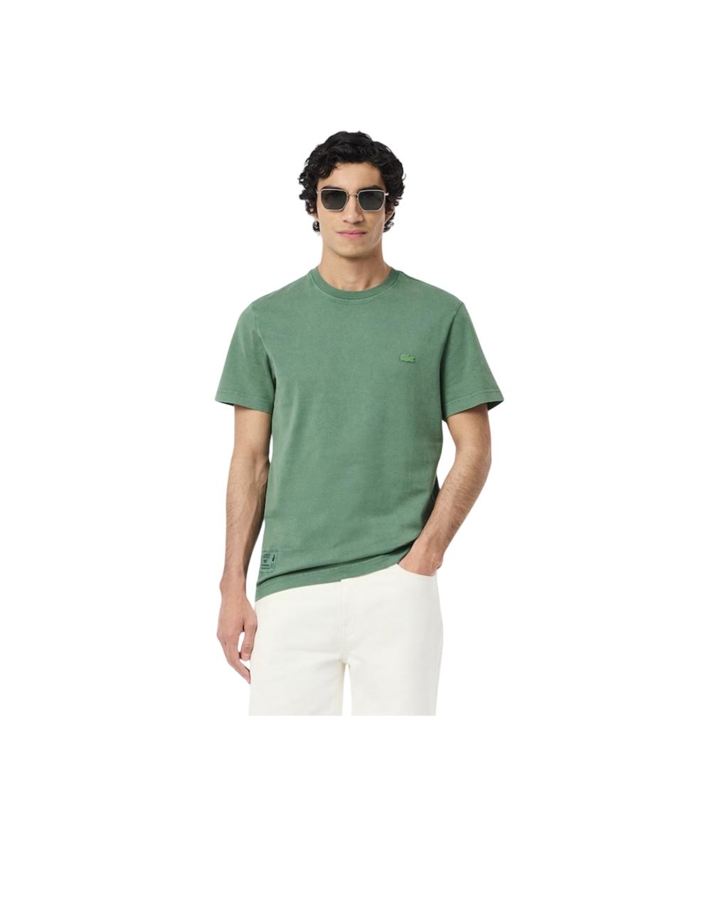 Camiseta Lacoste Washed Effect Verde Hombre