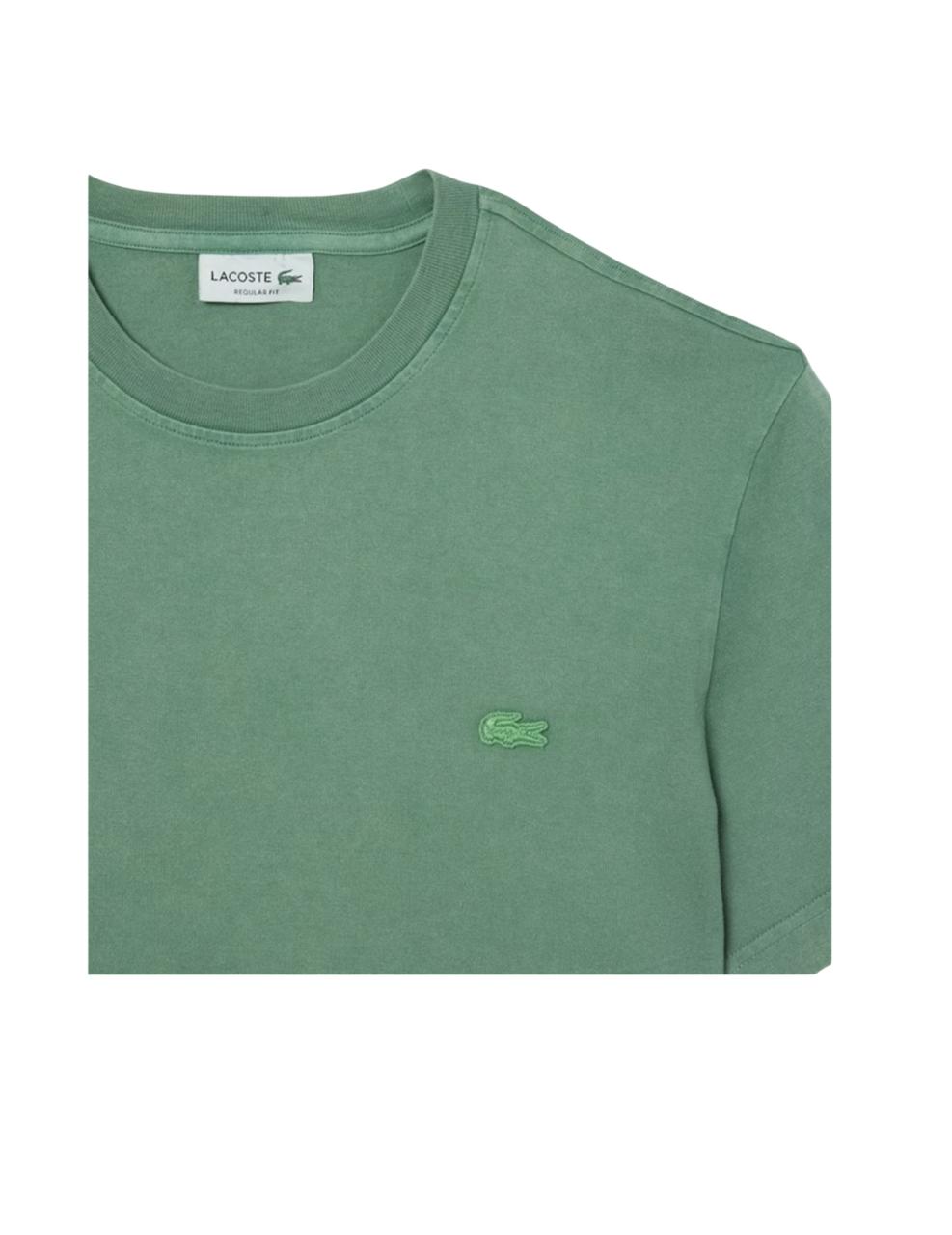Camiseta Lacoste Washed Effect Verde Hombre