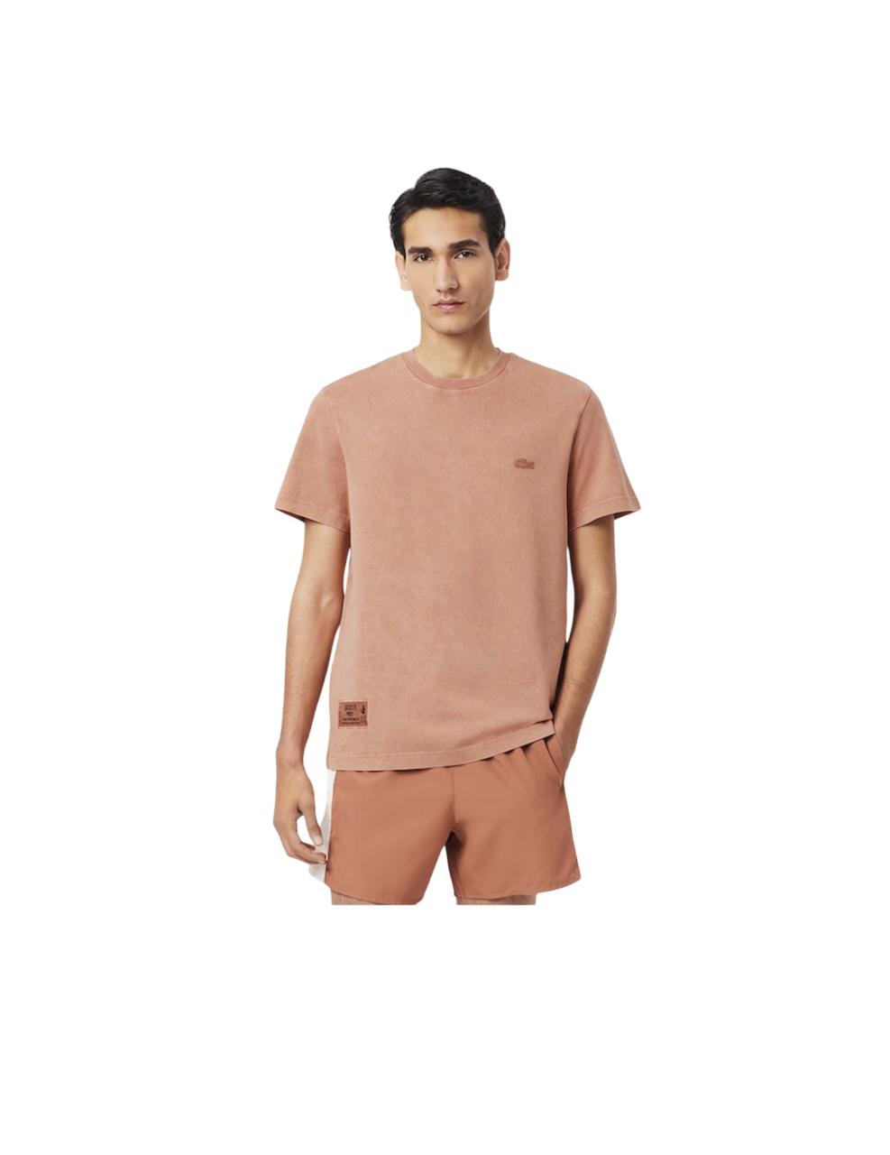 Camiseta Lacoste Washed Effect Rosa Hombre