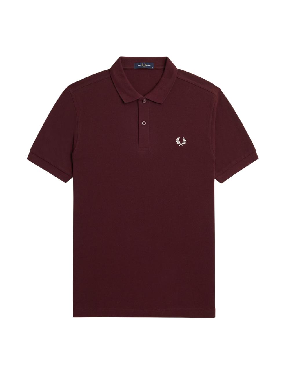 Polo Fred Perry PLAIN Granate Hombre