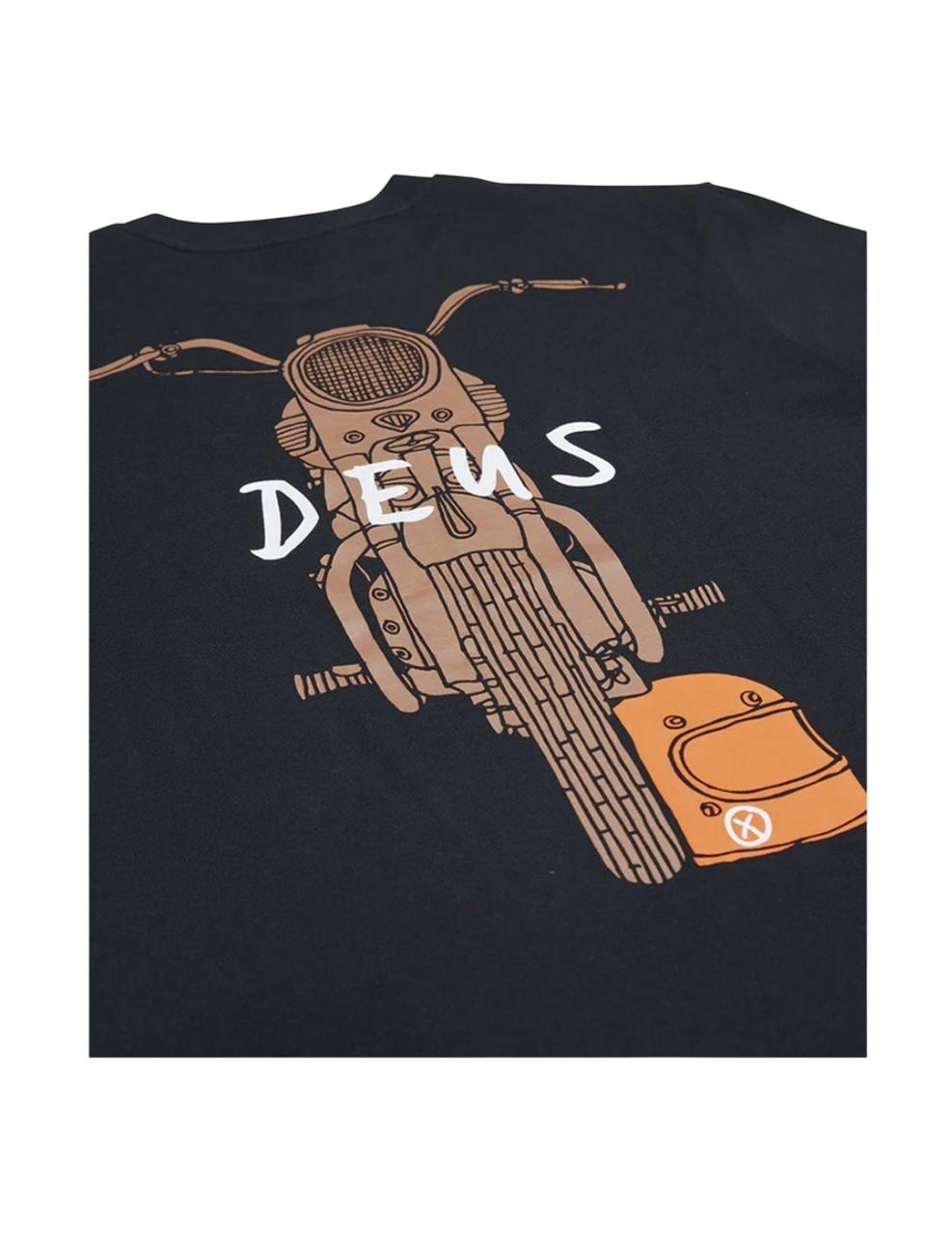 Camiseta Deus Ex Machina Frontage Negro Hombre
