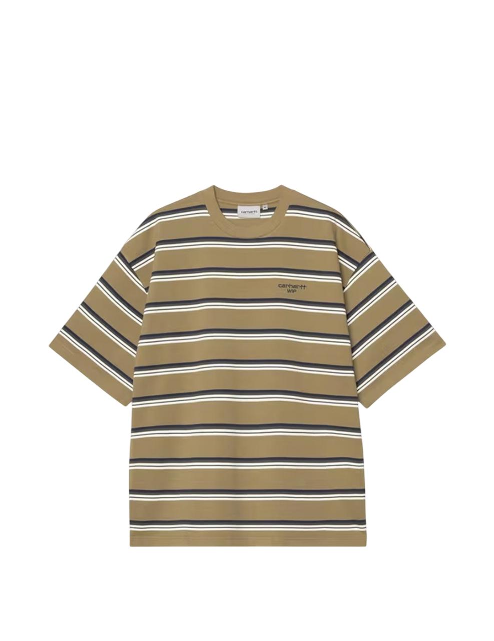 Camiseta Carhartt Wip Holm Rayas Marrón Hombre